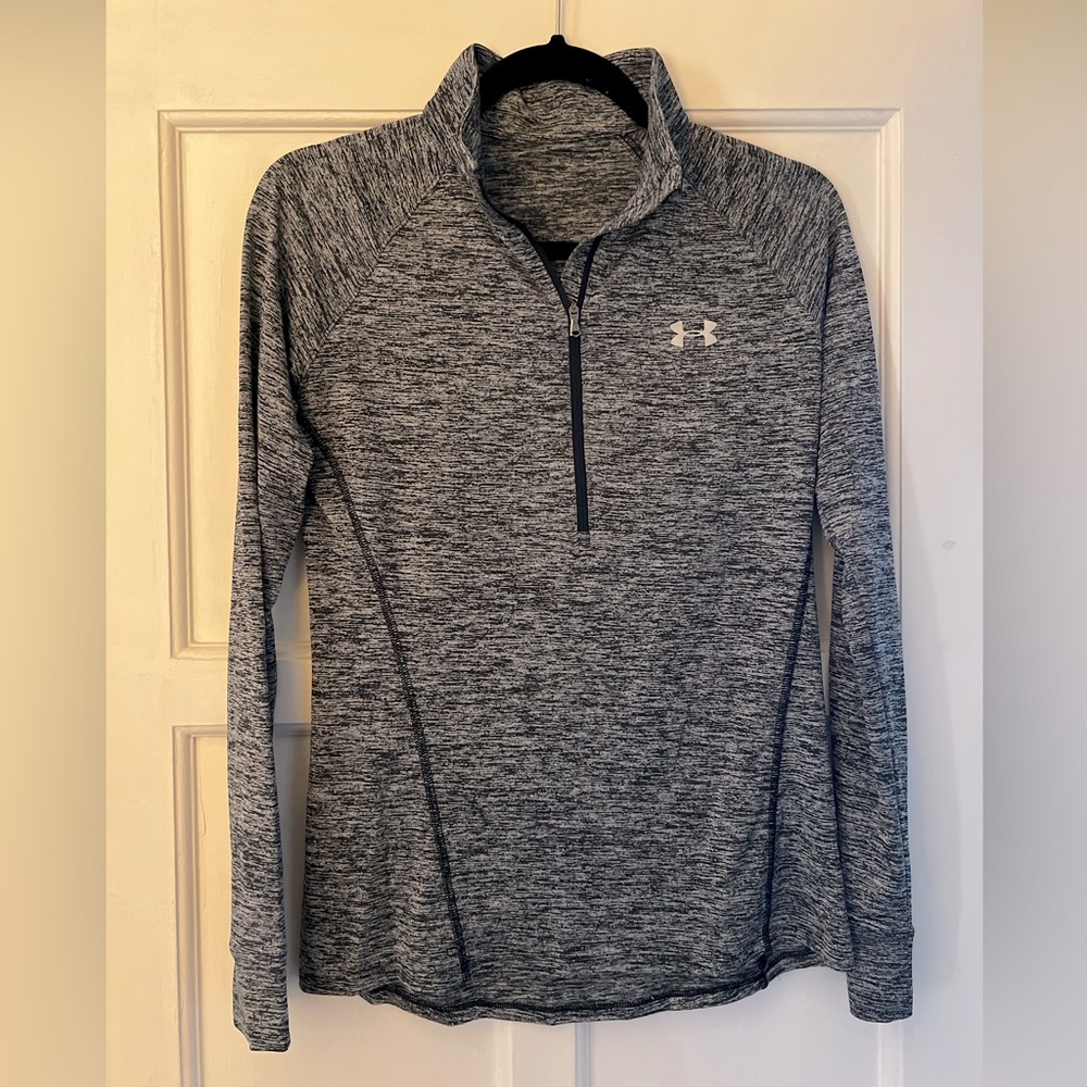 Under Armour Heathered Black Quarter-Zip Top